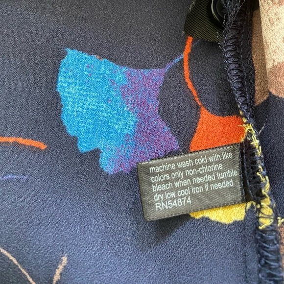 The Limited Blouse Women’s Small Floral Colorful Long Sleeve Shirt  Semi Sheer - Picture 4 of 8